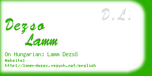 dezso lamm business card